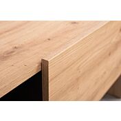 Parete attrezzata Cross, mobile tv con libreria finitura Rovere e Nero