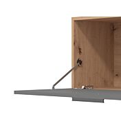 Parete attrezzata con ripiani, finitura Rovere e Grigio grafite