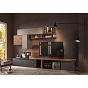 Parete Attrezzata 280x40x202 h cm, Mercure, Argilla e Lava, collezione Logica Zenzero Shop