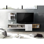 Parete attrezzata vendita online finitura Bianco Laccato Lucido e Miele