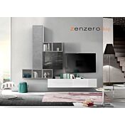 Soggiorno Zenzero parete attrezzata moderna finitura Marmo Nero e Beton