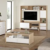 Parete attrezzata colore Rovere e Bianco 