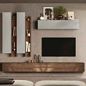 Parete attrezzata 276x30x210 h cm, Gesso e Mercure, collezione Logica Zenzero Shop