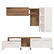 parete in stile contemporaneo bianco e noce