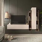 Parete attrezzata 205x30x185 h cm, Cashmere e Mercure, collezione Logica Zenzero Shop