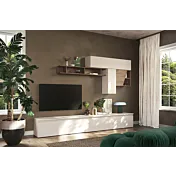 parete cashmere con cassetti