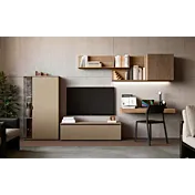 parete con scrivania noce