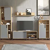 parete attrezzata economica grigia