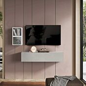 Parete Attrezzata 138x30x150 h cm, Gesso e Bianco lucido, collezione Logica Zenzero Shop