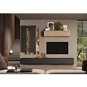 Parete attrezzata 276x30x210 h cm, Lava e Cadiz, collezione Logica Zenzero Shop