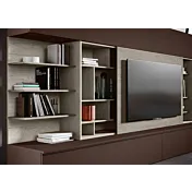 parete attrezzata con pannello scorrevole