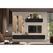 Parete sospesa Cashmere, Cadiz e Nero frassinato, design moderno Zenzero Shop