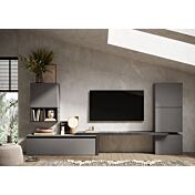 Parete attrezzata moderna L.322 colore Ardesia e Piombo