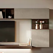 parete con teca moderna