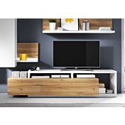 Mobile porta tv, rovere rustico e bianco opaco