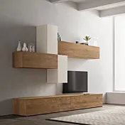 Parete attrezzata SKT20 Tomasella, Rovere nodato e Yuta