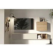 parete con porta tv sospeso