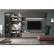 parete attrezzata con vetrina