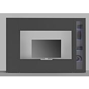 Parete attrezzata in finitura antracite lucido con vetrina