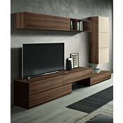 Parete attrezzata Toi 270 in finitura Quercia brown e Terra opaco