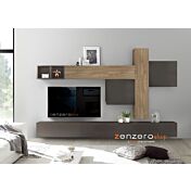 Pareti attrezzate design Soggiorno Zenzero parete attrezzata con ribalte e cubi