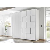 Camera completa con letto bianco in ecopelle con armadio Miss H.230