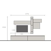 misure Parete porta TV moderna