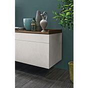 Madia moderna sospesa con cassetti, finitura Intreccio chiaro e Rovere termocotto