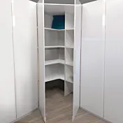 Armadio armadio ad 8 ante battenti, 258x240h cm, finitura Bianco lucido