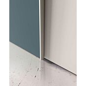 Armadio scorrevole a 3 ante , Noce Moro, Petrolio e Grigio Seta