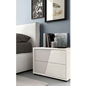 Comò e comodini moderni in finitura Bianco altea e Grigio seta
