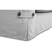 Divano 3 posti, stile retrò Arera, sfoderabile, colore grigio con filetto verde smeraldo, made in Italy