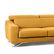 Divano moderno Halti, 3 posti, colore Corallo, made in Italy