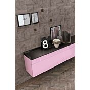 Madia sospesa 2 cestoni e 2 cassetti, finitura Pink e Antracite