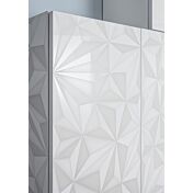 Parete attrezzata moderna con contenitore a parete Bianco Laccato Lucido serigrafato