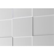 Armadio moderno 2 ante scorrevoli con forme geometriche, 220x210, bianco opaco