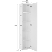 Colonna sospeso con anta battente, finitura bianca lucida