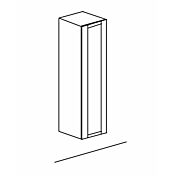 Pensile verticale sospeso con un'anta e frontale con telaio, disponibile in diversi colori 