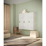 Cameretta ponte con scrivania, finitura Cemento artico, Royal oak e Oliva