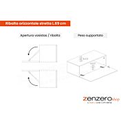 portata e reversibilità ribalta l. 69 cm