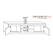 Madia bassa, Bianca Lucida e Cemento con 2 ante e 2 cassetti