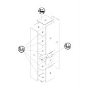 Colonna multiuso 2 ante + 1 cassetto, Bianco Laccato e top Grigio Cemento