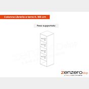 Libreria a terra 28x28x186 h cm, Ardesia, collezione Logica