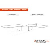 Mensola a terra moderna L.184 cm, Made in Italy