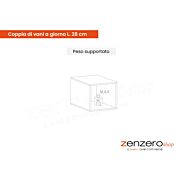 peso supportato per vano a giorno l. 28 cm