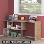 Scrivania pluriposizionabile finitura Wotan, Made in Italy