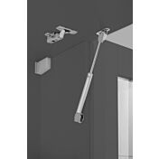 Parete attrezzata con 1 vetrina, 2 colonne e 2 pensili orizzontali, finitura Antracite lucido 