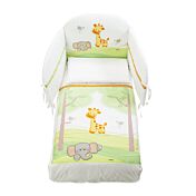 Culla neonati Melman bianca con ruote e decori colorati