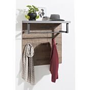 Composizione d'ingresso Industry con Armadio e Panca, Cemento e Rovere invecchiato