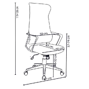 misure Poltrona da ufficio moderna direzionale, in tessuto colore  Nero